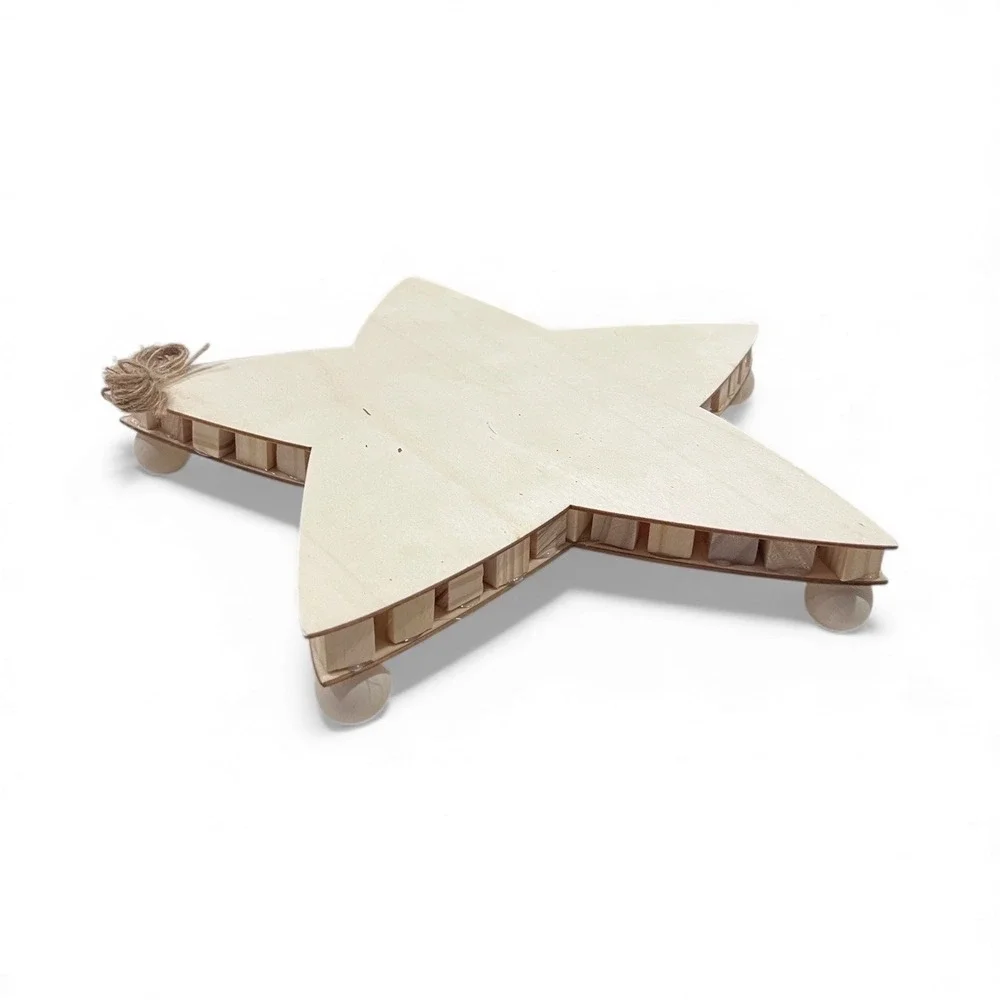 New Wooden Star TabletopTray Decor, 10‎ inches Width